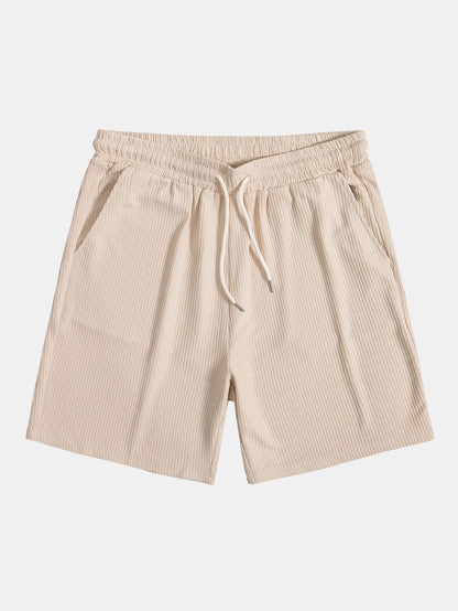 Knitted Ribbed Zip Polo &amp; Shorts