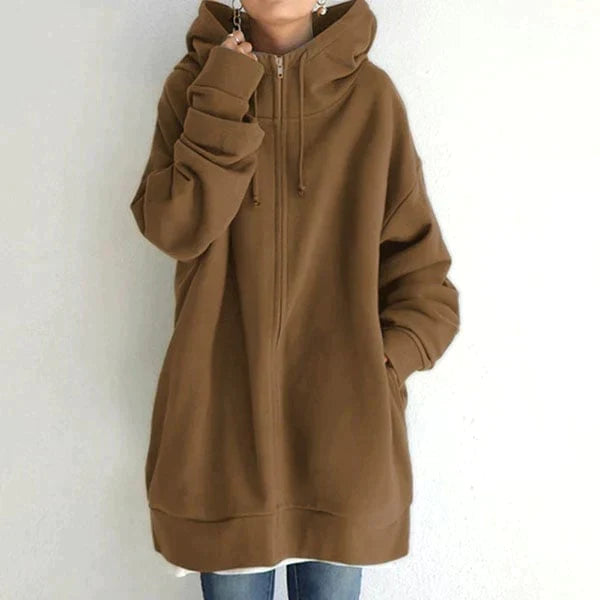 Alexia | Höst/vinter-hoodie med dragkedja för kvinnor