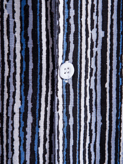 Wavy Print Button Up Shirt