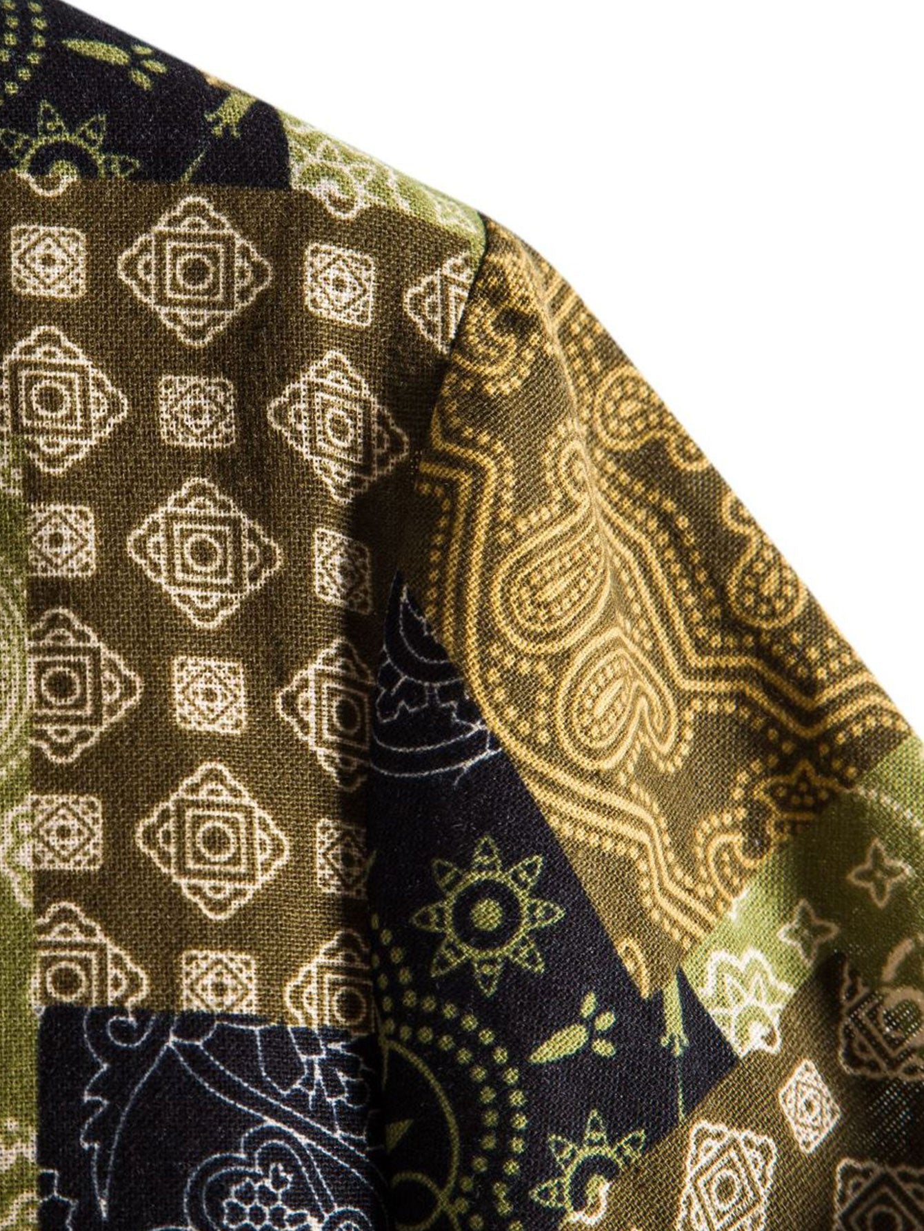 Paisley Geometry Print Button Up Shirt