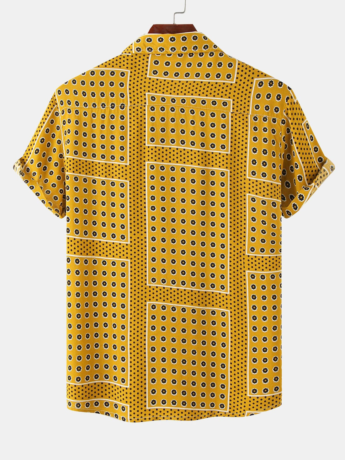 Polka Dot Floral Print Button Up Shirt