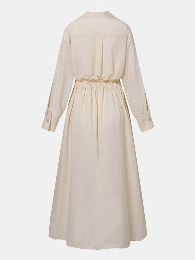 Buttoned Long Sleeve Maxi Robe