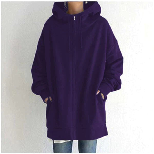 Alexia | Höst/vinter-hoodie med dragkedja för kvinnor