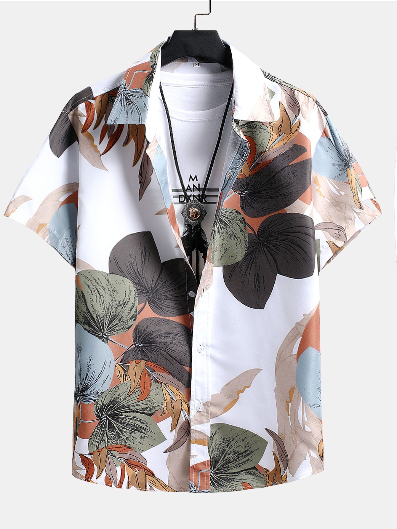 Tropical Print Button Up Shirt