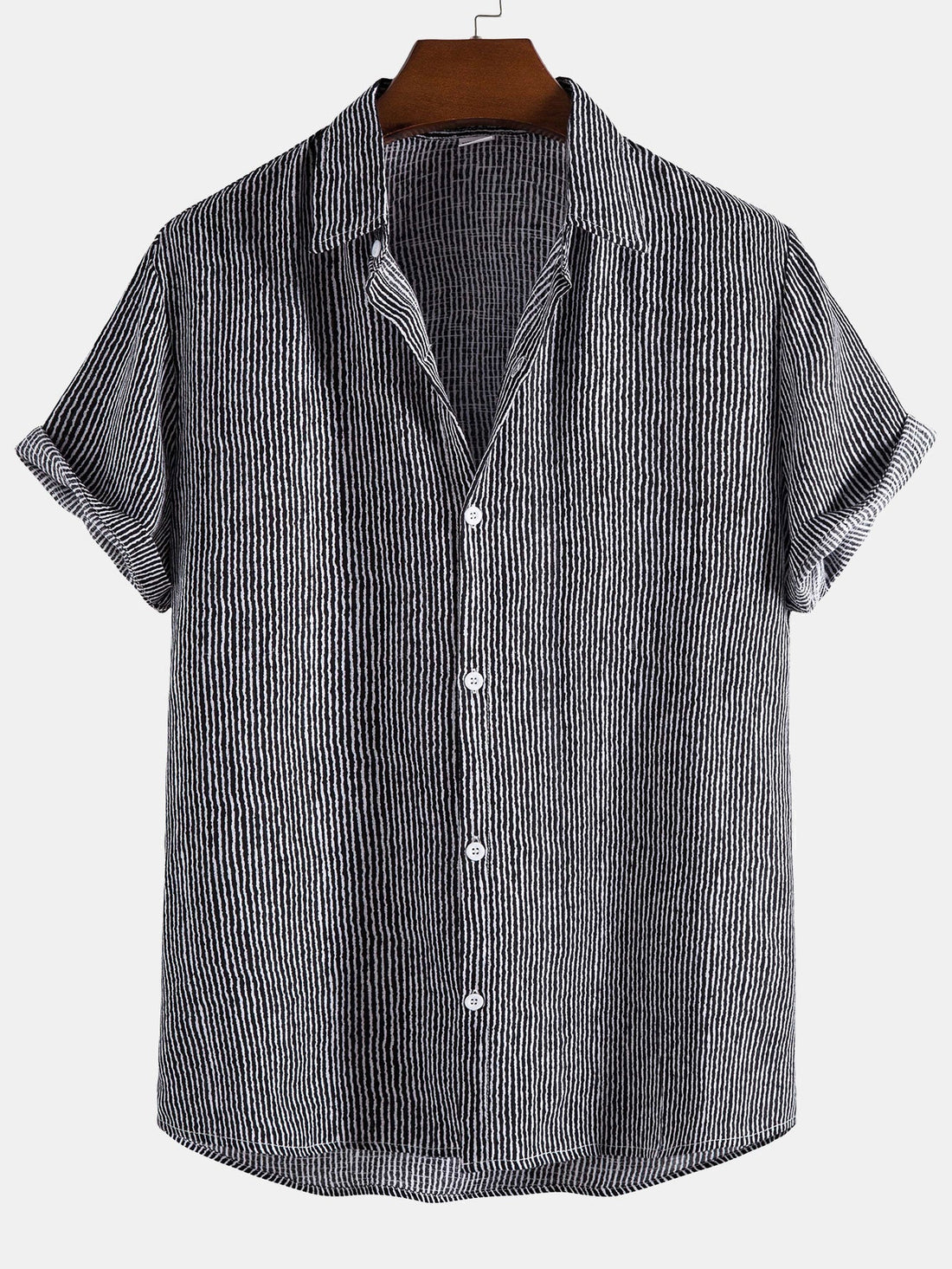 Wavy Print Button Up Shirt