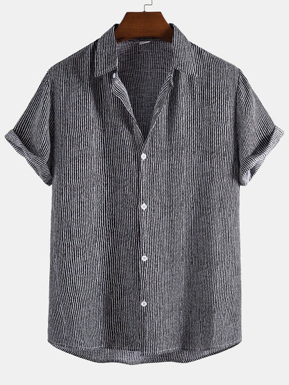 Wavy Print Button Up Shirt