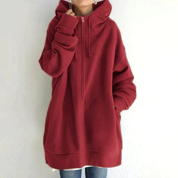 Alexia | Höst/vinter-hoodie med dragkedja för kvinnor