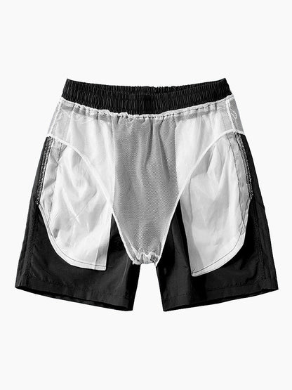 Skjorta med knappar och badshorts med palmträdstryck