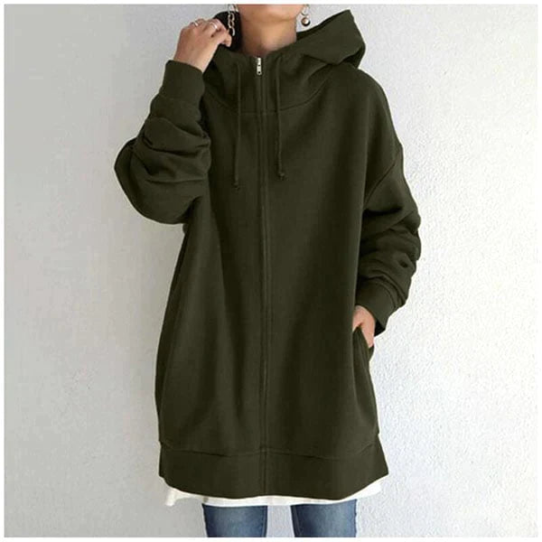 Alexia | Höst/vinter-hoodie med dragkedja för kvinnor