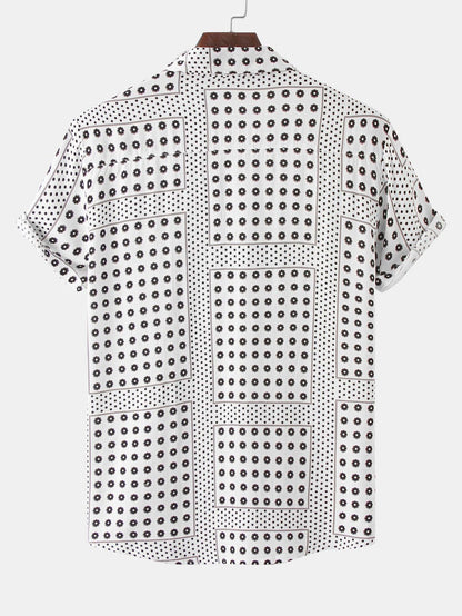 Polka Dot Floral Print Button Up Shirt