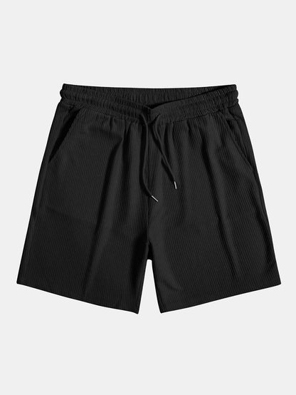 Knitted Ribbed Zip Polo &amp; Shorts