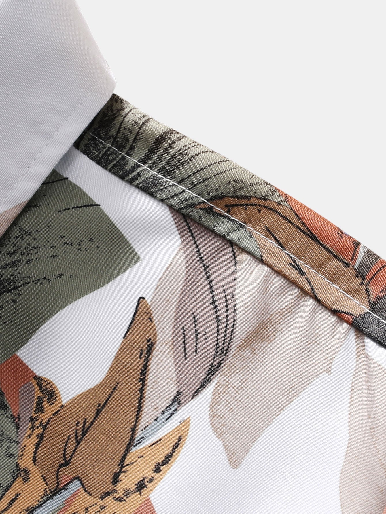 Tropical Print Button Up Shirt
