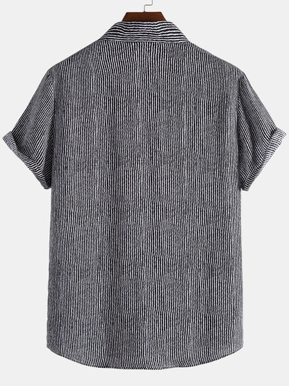 Wavy Print Button Up Shirt