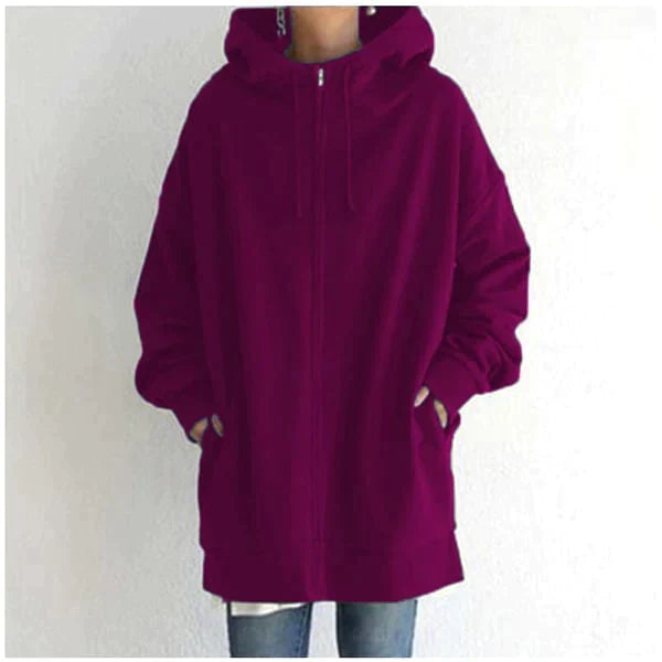 Alexia | Höst/vinter-hoodie med dragkedja för kvinnor