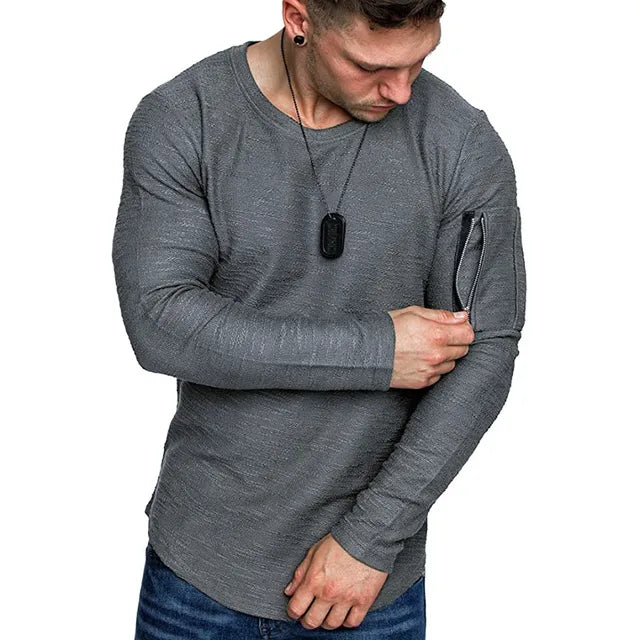 T-shirt med skuren detalj och textur för män