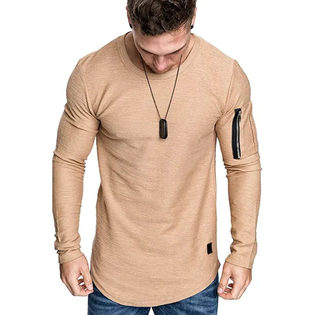 T-shirt med skuren detalj och textur för män