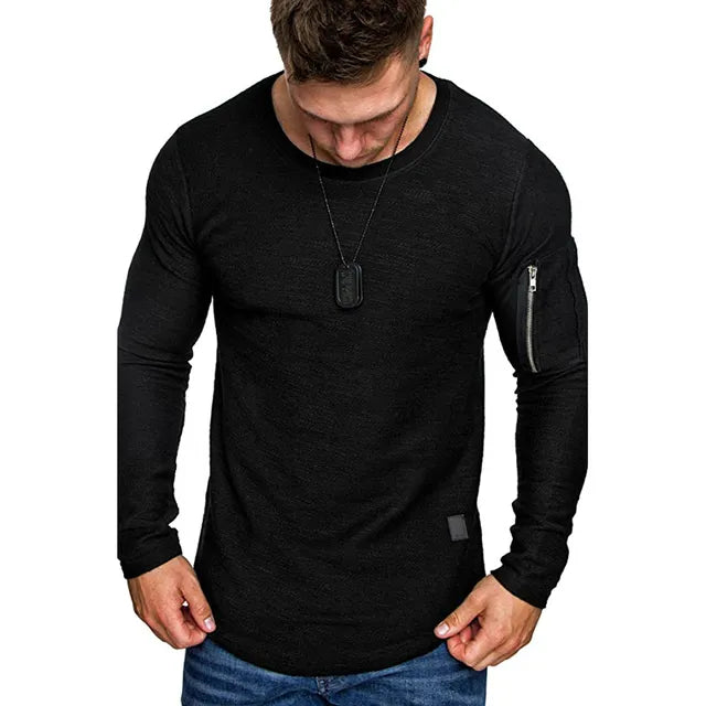 T-shirt med skuren detalj och textur för män