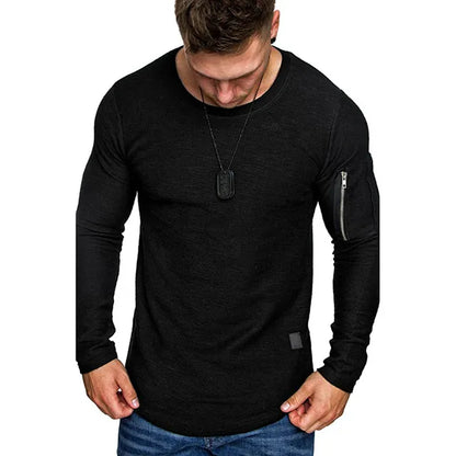 T-shirt med skuren detalj och textur för män