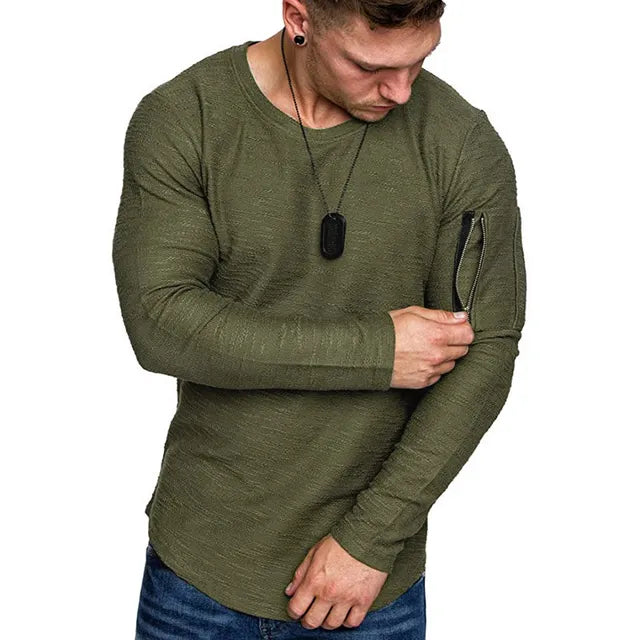T-shirt med skuren detalj och textur för män