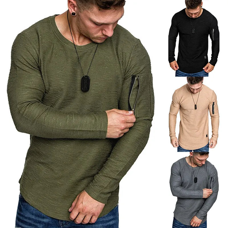 T-shirt med skuren detalj och textur för män