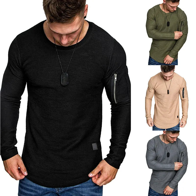 T-shirt med skuren detalj och textur för män