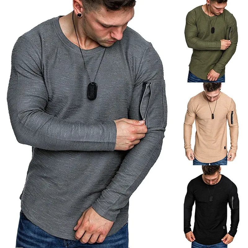 T-shirt med skuren detalj och textur för män