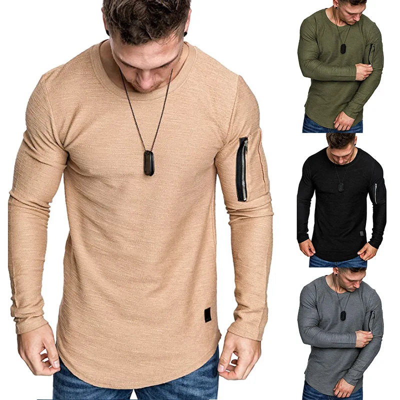 T-shirt med skuren detalj och textur för män