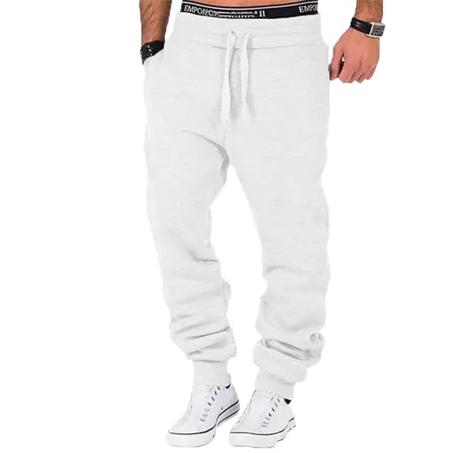 Sweatpants med elastisk midja Joggers för män