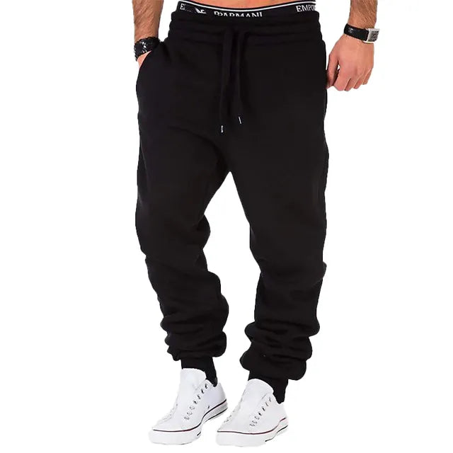 Sweatpants med elastisk midja Joggers för män