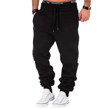 Sweatpants med elastisk midja Joggers för män