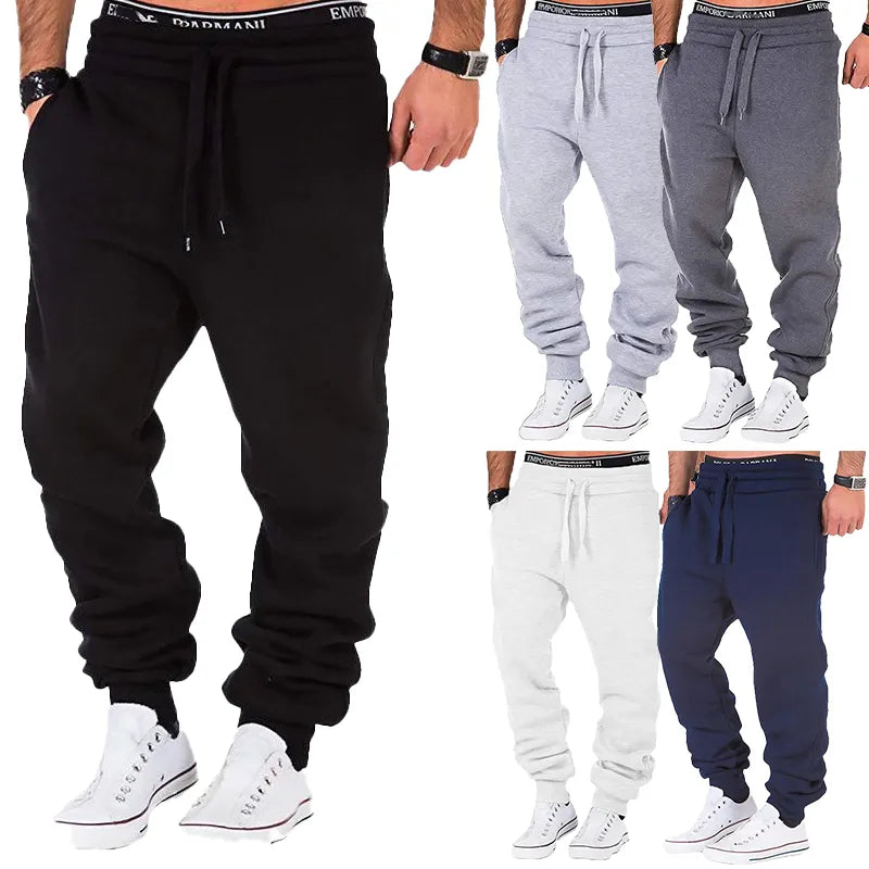 Sweatpants med elastisk midja Joggers för män