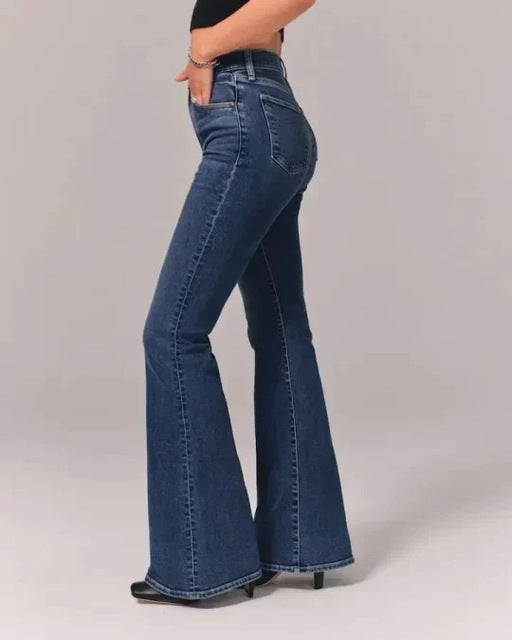 Utsvängda jeans med hög midja met