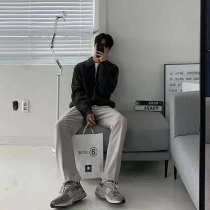Chester Baumann | Schweizisk stickad pullover med dragkedja