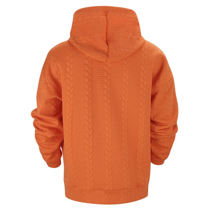 Texturerad, vidskuren jumper med huva - DOMINIC