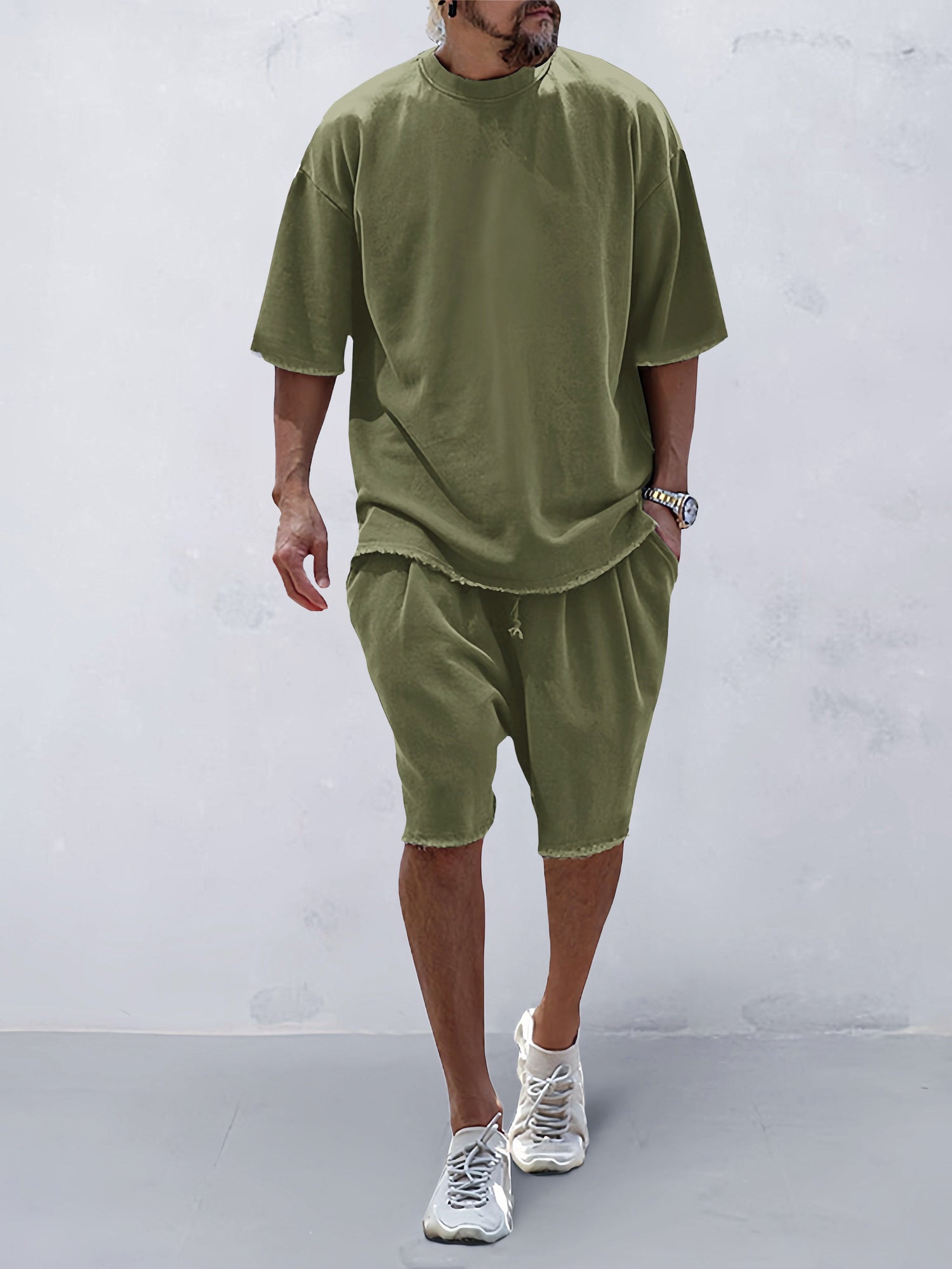 H.O.G Casual Loose Fit Solid Sports Set (köp 2, få 1 gratis)