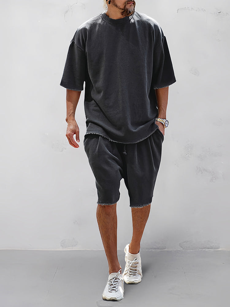 H.O.G Casual Loose Fit Solid Sports Set (köp 2, få 1 gratis)
