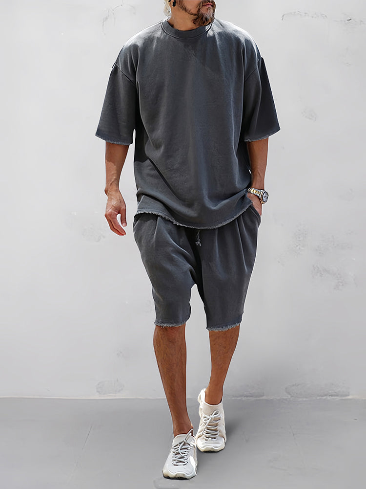 H.O.G Casual Loose Fit Solid Sports Set (köp 2, få 1 gratis)
