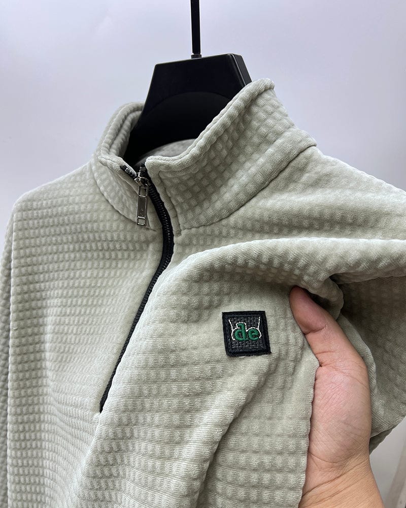Jumper med halv dragkedja i alpackafleece