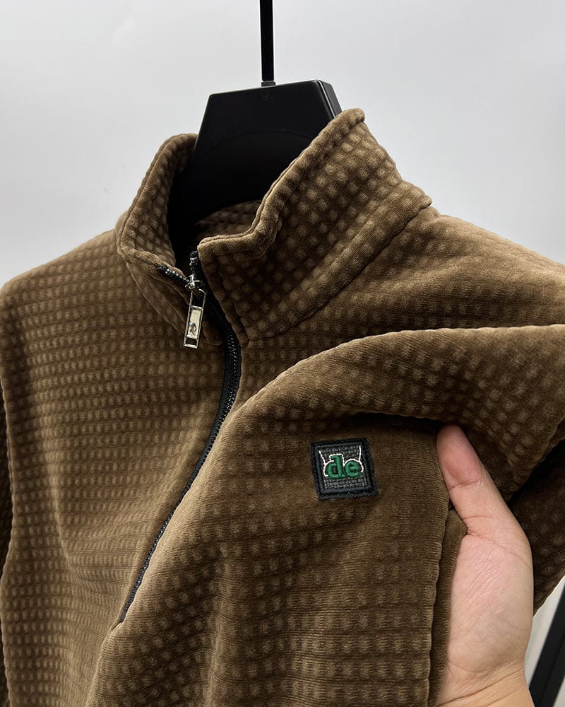 Jumper med halv dragkedja i alpackafleece