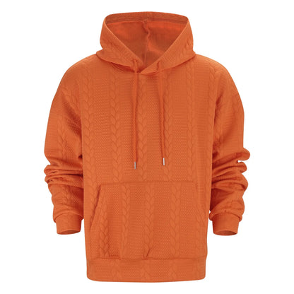 Texturerad, vidskuren jumper med huva - DOMINIC
