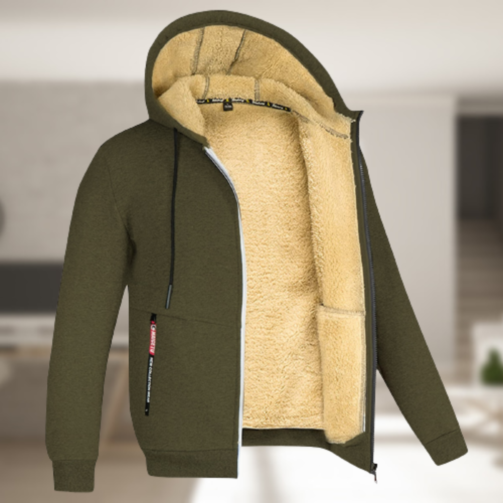 Sadi - Casual vinterjacka för herrar med huva och fleece