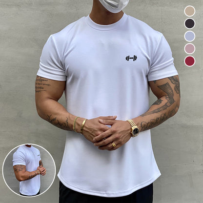 Stretchig sport-T-shirt i ren bomull
