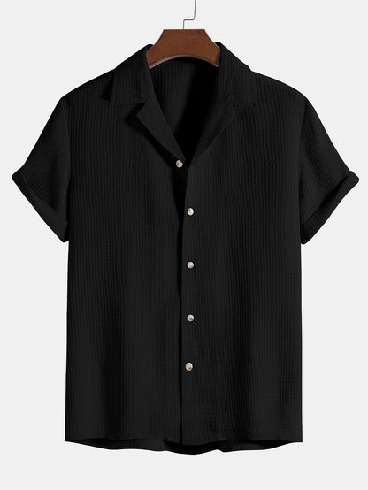 Waffle Revere Collar Shirt &amp; Shorts