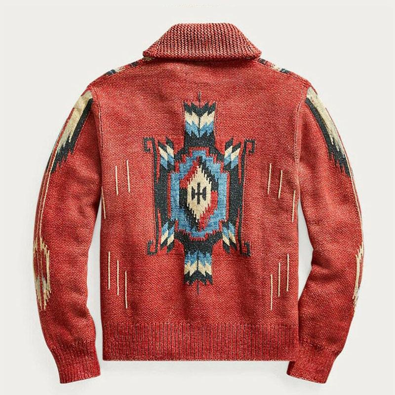 Vintage Jacquard-koftan för män