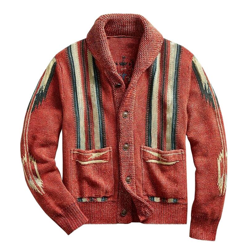 Vintage Jacquard-koftan för män