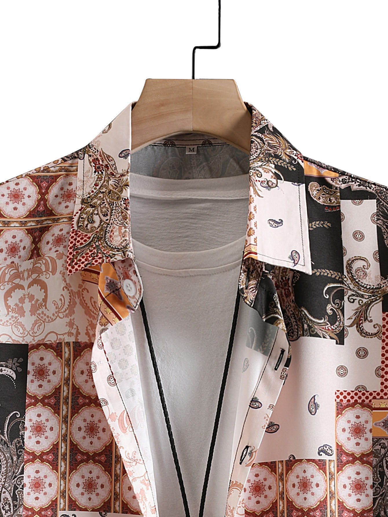 Paisley Baroque Scarf Print Button Up Shirt
