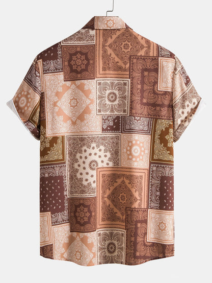 Paisley Patchwork Print Shirt &amp; Shorts