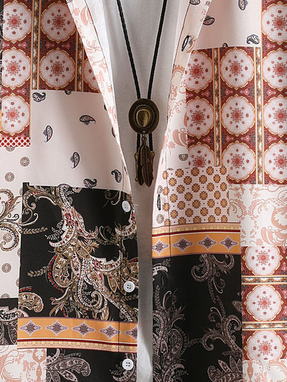 Paisley Baroque Scarf Print Button Up Shirt