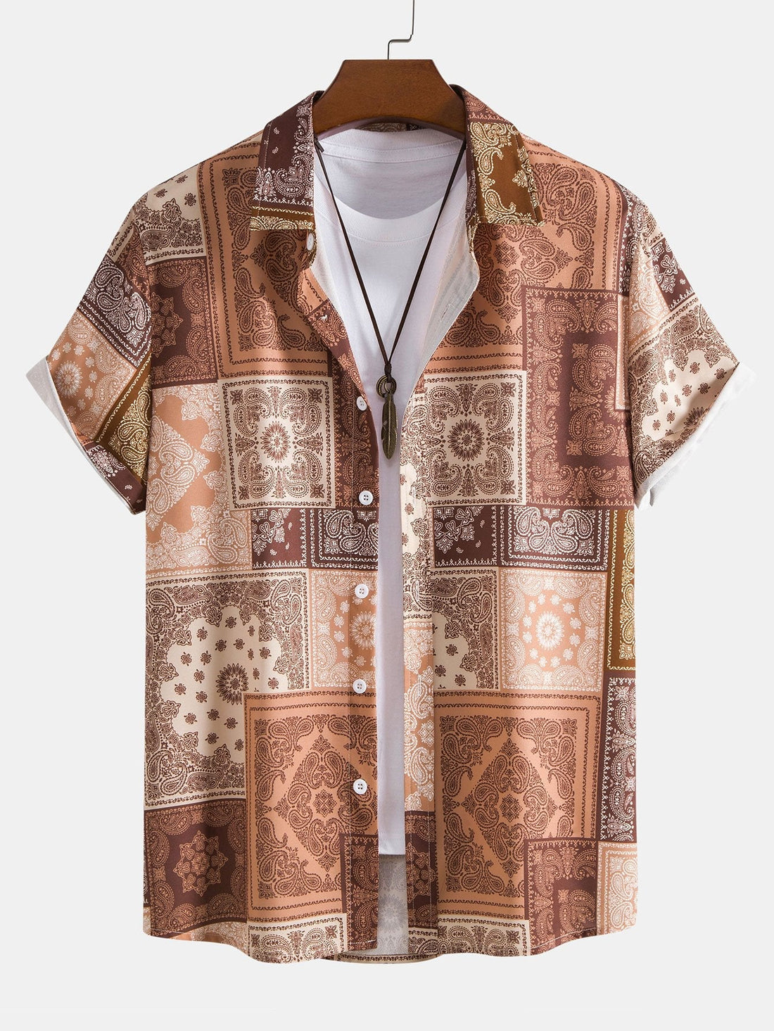Paisley Patchwork Print Shirt &amp; Shorts