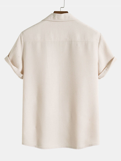 Waffle Revere Collar Shirt &amp; Shorts